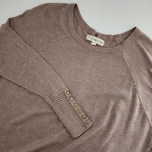 If It Were Me Women's Beige Button‎ Back Long Sleeve Sweater Size S